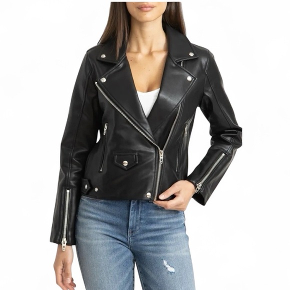 BLANK NYC Women’s Black Leather Jacket Size Small